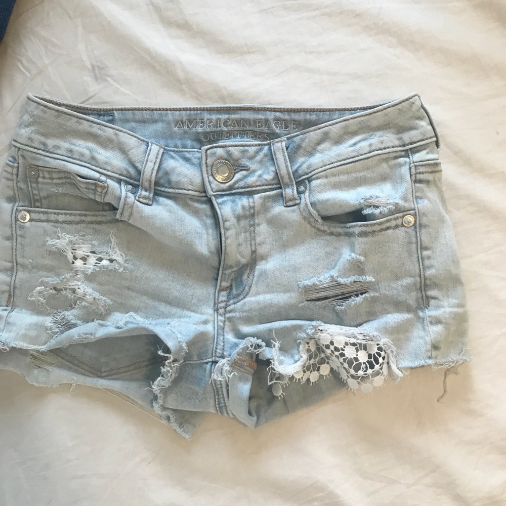 American Eagle Ripped Lace Shorts